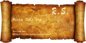 Rozs Sára névjegykártya
